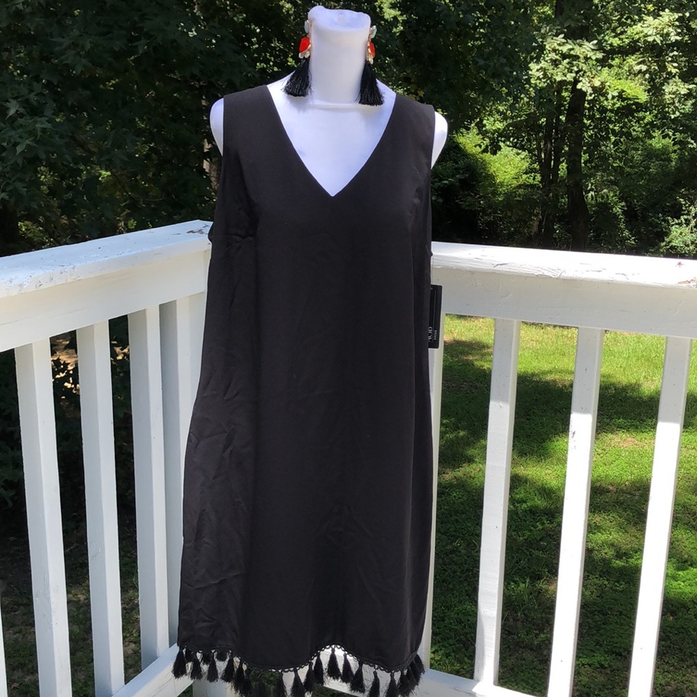 Sleeveless A-line Shift Dress with Pockets and Tassels!